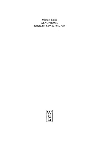 Cover image: Xenophon's Spartan Constitution 1st edition 9783110174663