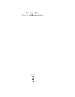 Cover image: Prophetie und Deuteronomium 1st edition 9783110128383