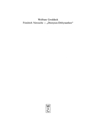 Imagen de portada: „Dionysos-Dithyramben“ 1st edition 9783110121957