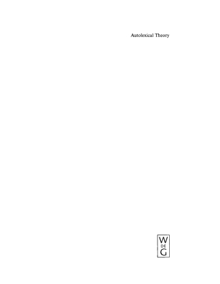 Imagen de portada: Autolexical Theory 1st edition 9783110126266