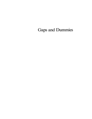 Cover image: Gaps and Dummies 1st edition 9783110132762