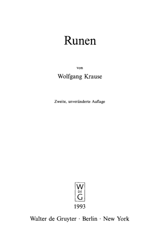 Cover image: Runen 2nd edition 9783110140422