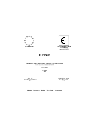 Imagen de portada: Eudised 1st edition 9783110098532
