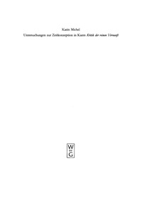 Omslagafbeelding: Untersuchungen zur Zeitkonzeption in Kants Kritik der reinen Vernunft 1st edition 9783110180299