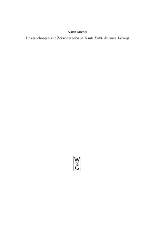 Cover image: Untersuchungen zur Zeitkonzeption in Kants Kritik der reinen Vernunft 1st edition 9783110180299