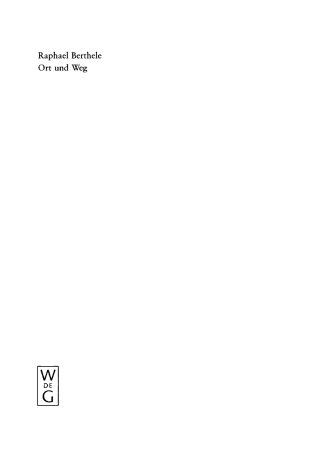 Cover image: Ort und Weg 1st edition 9783110188790