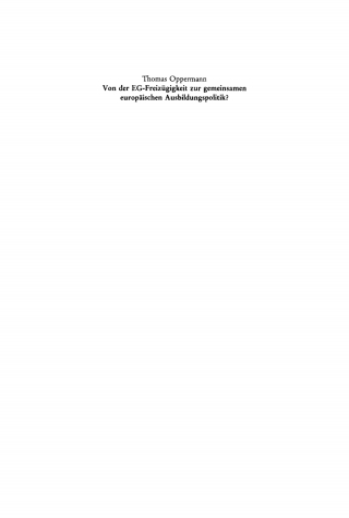 Cover image: Von der EG-Freizügigkeit zur gemeinsamen europäischen Ausbildungspolitik? 1st edition 9783110116625