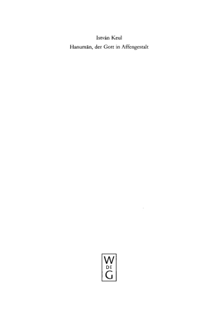 Cover image: Hanuman, der Gott in Affengestalt 1st edition 9783110171877