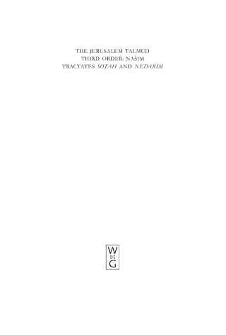 Cover image: Tractates Sotah and Nedarim 1st edition 9783110186680