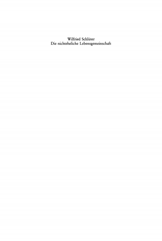 Cover image: Die nichteheliche Lebensgemeinschaft 1st edition 9783110086072