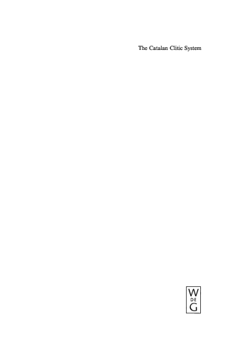 表紙画像: The Catalan Clitic System 1st edition 9783110176131