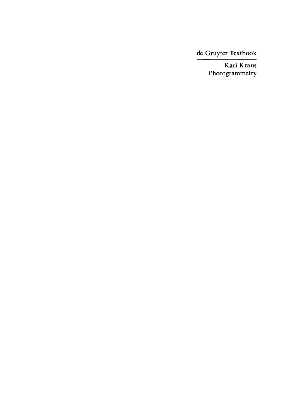 Photogrammetry - 2nd Edition (eBook)