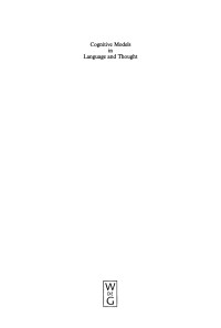 Cover image: Cognitive Models in Language and Thought 1st edition 9783110177923