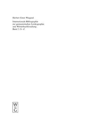 Cover image: S-Z 1st edition 9783110190274