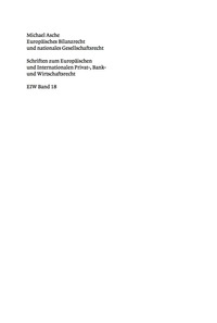 Titelbild: Europäisches Bilanzrecht und nationales Gesellschaftsrecht 1st edition 9783899493900