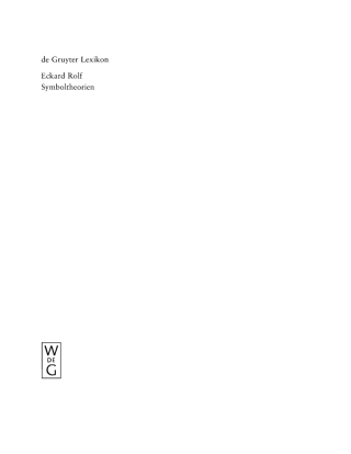 Cover image: Symboltheorien 1st edition 9783110190168