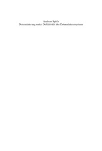 Titelbild: Determinierung unter Defektivität des Determinierersystems 1st edition 9783110190250