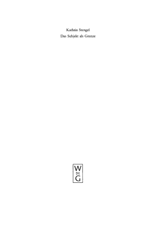 Cover image: Das Subjekt als Grenze 1st edition 9783110177145