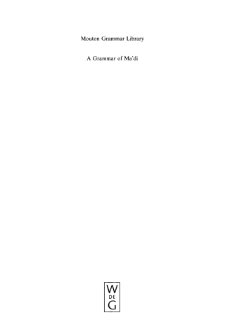 Cover image: A Grammar of Ma'di 1st edition 9783110179408