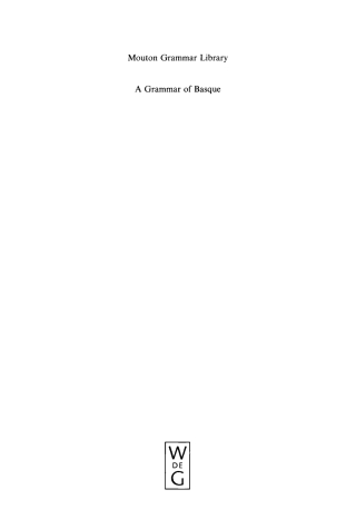 Cover image: A Grammar of Basque 1st edition 9783110176834