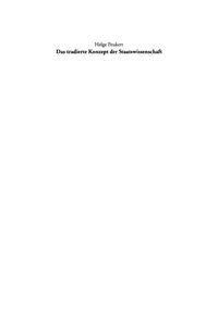 Titelbild: Das tradierte Konzept der Staatswissenschaft 1st edition 9783899492170