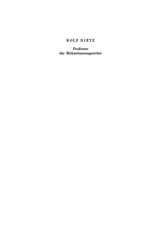 表紙画像: Probleme des Mitbestimmungsrechts 1st edition 9783110011210