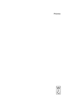 Imagen de portada: Polysemy 1st edition 9783110176162