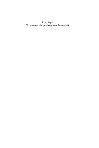 Cover image: Verfassungsrechtsprechung zum Steuerrecht 1st edition 9783110164374