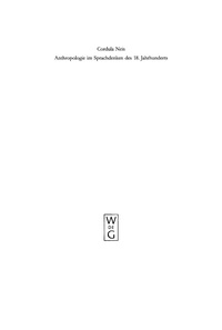 Cover image: Anthropologie im Sprachdenken des 18. Jahrhunderts 1st edition 9783110175189