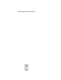Cover image: Übersetzung und Transformation 1st edition 9783110193480