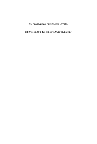 Cover image: Beweislast im Seefrachtrecht 1st edition 9783110011449