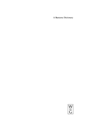 صورة الغلاف: A Bantawa Dictionary 1st edition 9783110177107