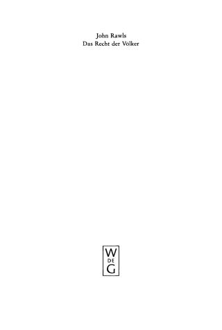 Cover image: Das Recht der Völker 1st edition 9783110169355