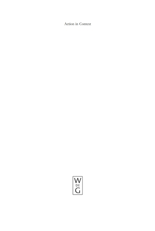 Cover image: Action in Context 1st edition 9783110188936