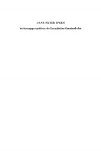 Immagine di copertina: Verfassungsperspektiven der Europäischen Gemeinschaften 1st edition 9783110063448