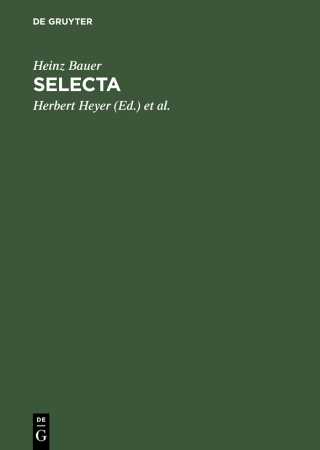 Cover image: Selecta 1st edition 9783110173505