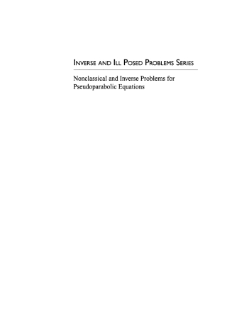 Immagine di copertina: Nonclassical and Inverse Problems for Pseudoparabolic Equations 1st edition 9783110355352