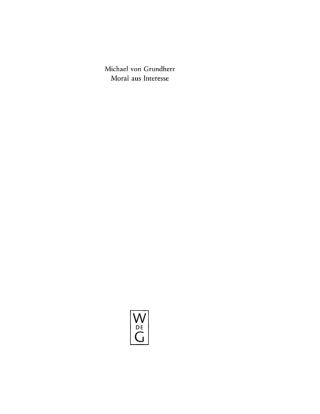 Cover image: Moral aus Interesse 1st edition 9783110193565