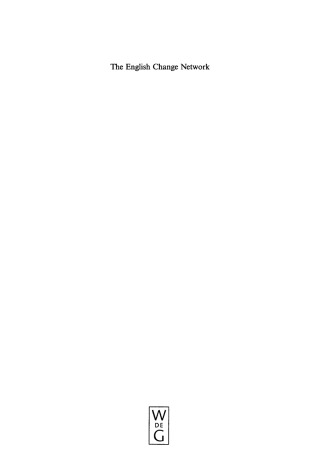 Cover image: The English Change Network 1st edition 9783110176469