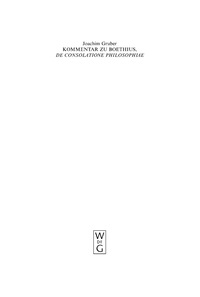 Cover image: Kommentar zu Boethius, 'De consolatione philosophiae' 2nd edition 9783110177404