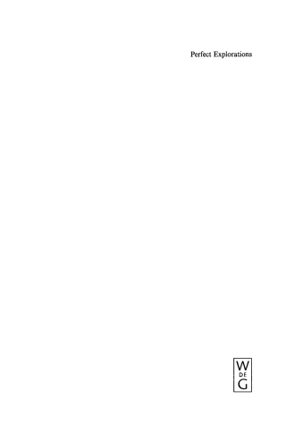 Immagine di copertina: Perfect Explorations 1st edition 9783110172294
