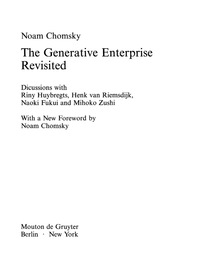 Cover image: The Generative Enterprise Revisited 1st edition 9783110180015