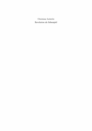 Cover image: Revolution als Schauspiel 1st edition 9783110139679