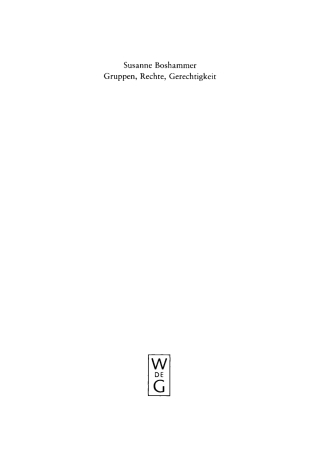 表紙画像: Gruppen, Recht, Gerechtigkeit 1st edition 9783110178487