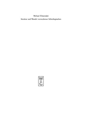 Imagen de portada: Struktur und Wandel vormoderner Schreibsprachen 1st edition 9783110178531
