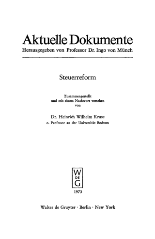 Imagen de portada: Steuerreform 1st edition 9783110044089