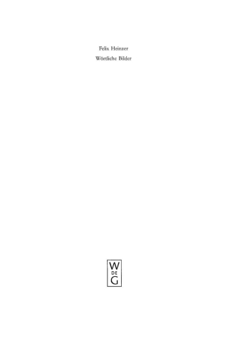Cover image: Wörtliche Bilder 1st edition 9783110180510