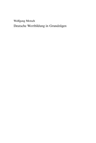 Omslagafbeelding: Deutsche Wortbildung in Grundzügen 2nd edition 9783110182057