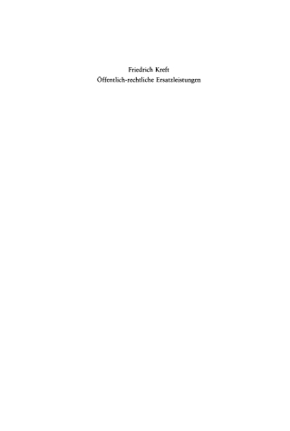 Cover image: Öffentlich-rechtliche Ersatzleistungen 2nd edition 9783110123883