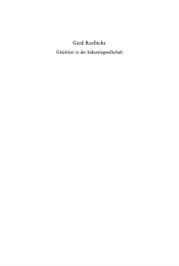 Cover image: Gleichheit in der Industriegesellschaft 1st edition 9783110085068